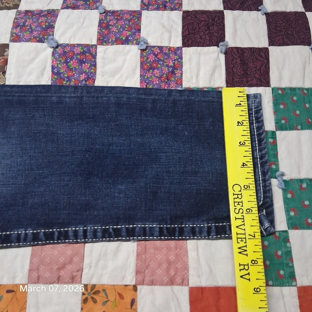 Big Star Cropped Jeans Womens Size 28 Dark Blue‎ Wash Embroidered Pockets